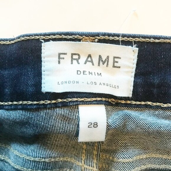 FRAME Le Skinny De Jeanne Crop Dark Wash Blue Denim Jeans Womens 28 - Picture 5 of 10